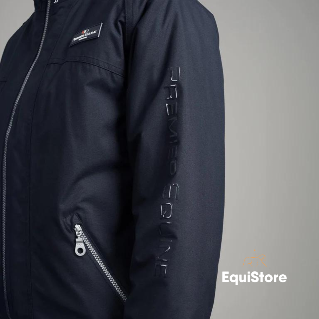 Premier Equine Pro Rider Unisex Waterproof Riding Jacket arm logo detail