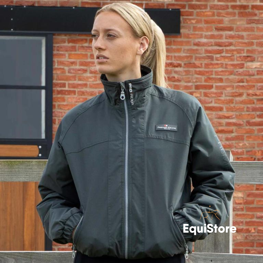 Premier Equine Pro Rider Unisex Waterproof Riding Jacket in anthracite grey