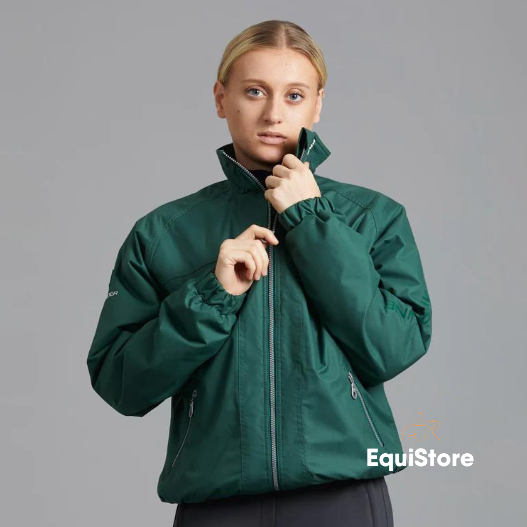 Premier Equine Pro Rider Unisex Waterproof Riding Jacket in green 