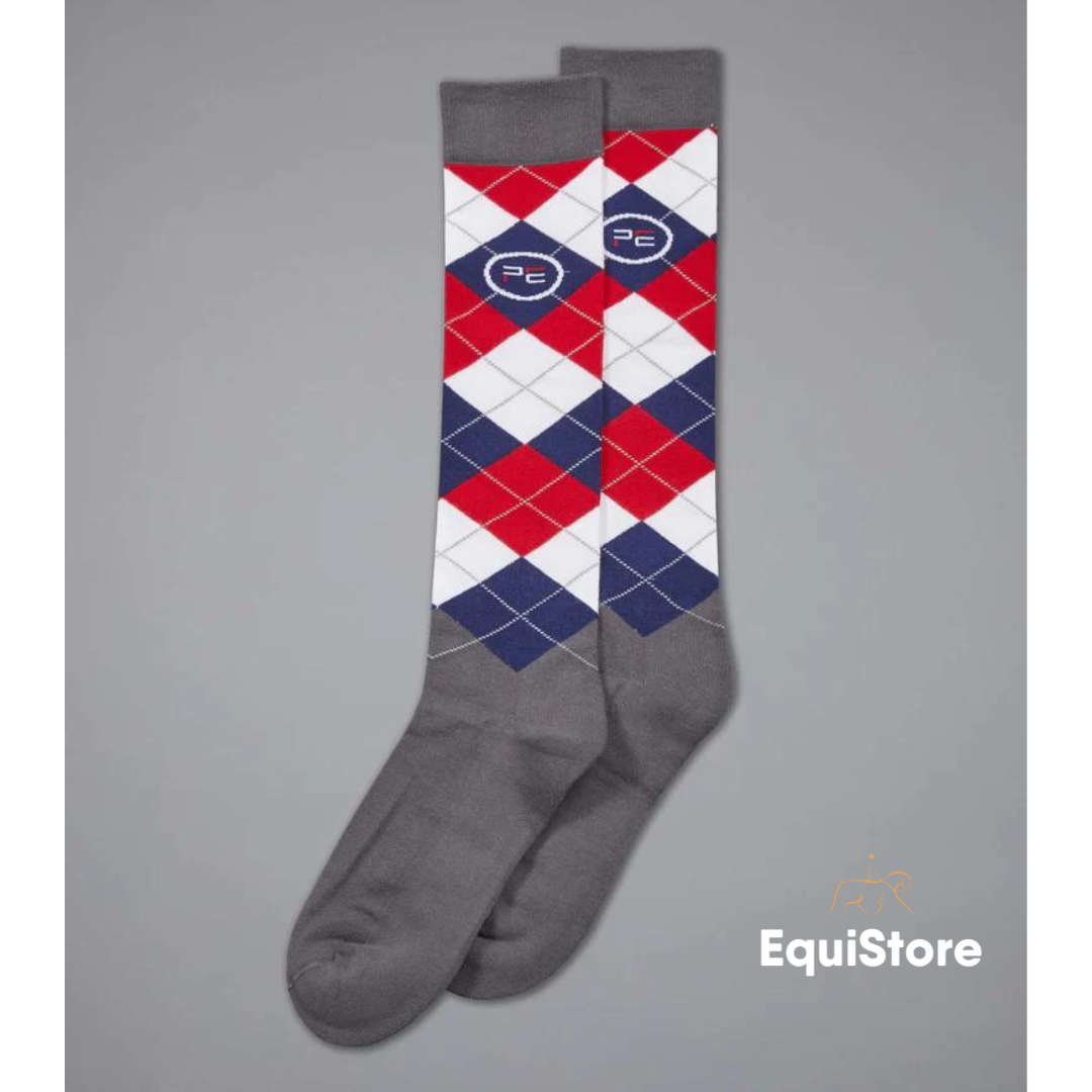 Premier Equine Thick Winter Socks - Classic Check (2 pairs) for horse riders