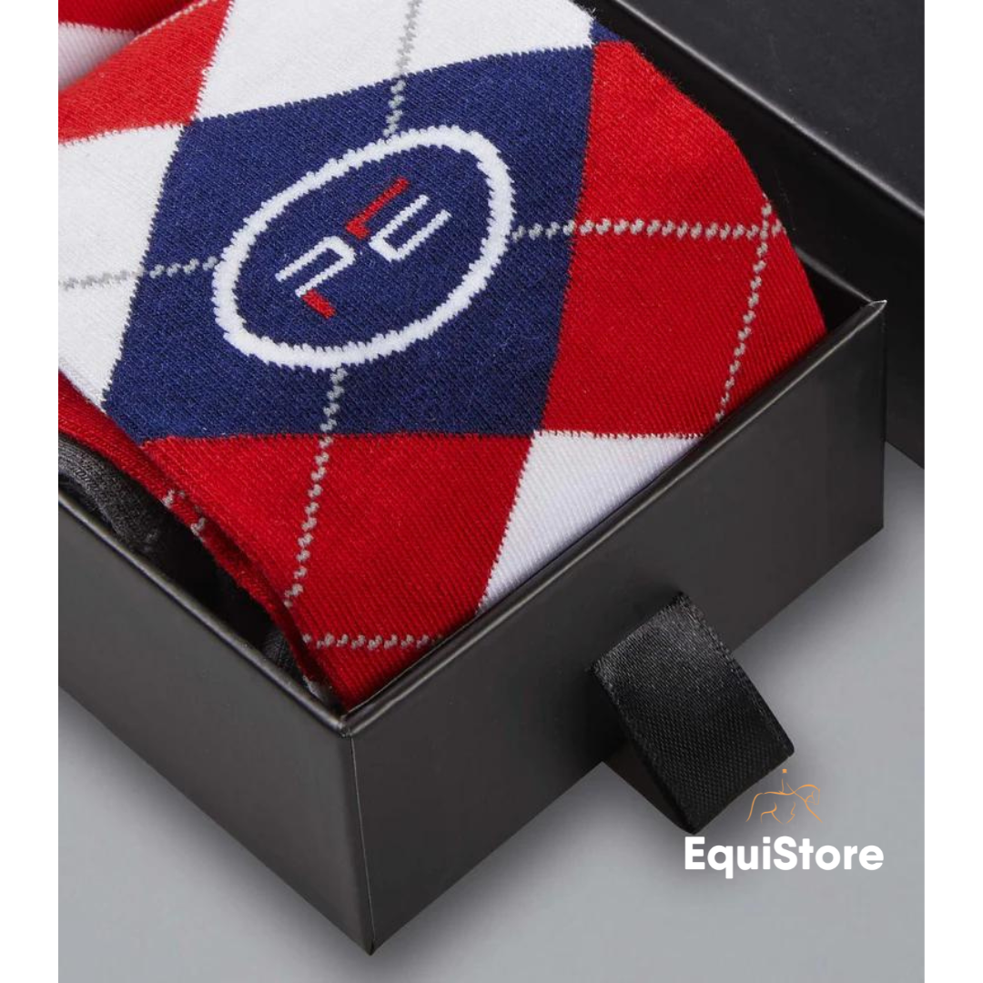 Premier Equine Thick Winter Socks - Classic Check (2 pairs) for horse riders