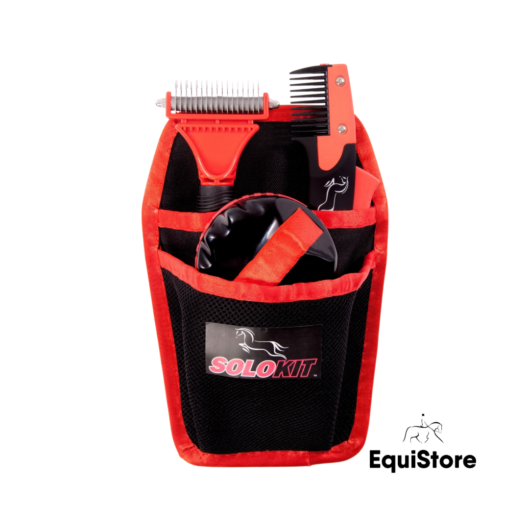 SoloKit including SoloRake, SoloBrush and SoloComb for grooming and trimming your horses.