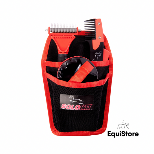 SoloKit including SoloRake, SoloBrush and SoloComb for grooming and trimming your horses.
