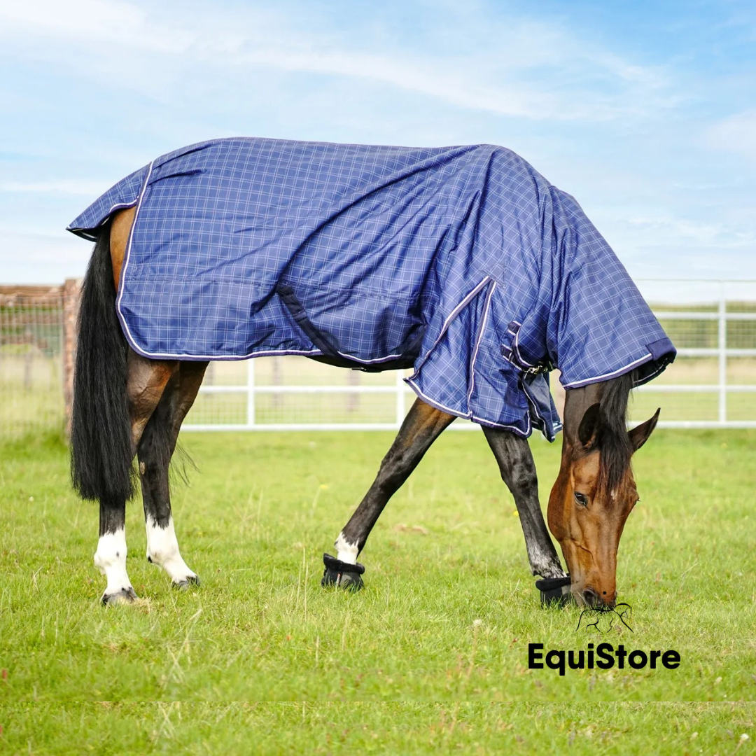 Turfmasters Mediumweight Check Turnout Rug for horses - Full Neck