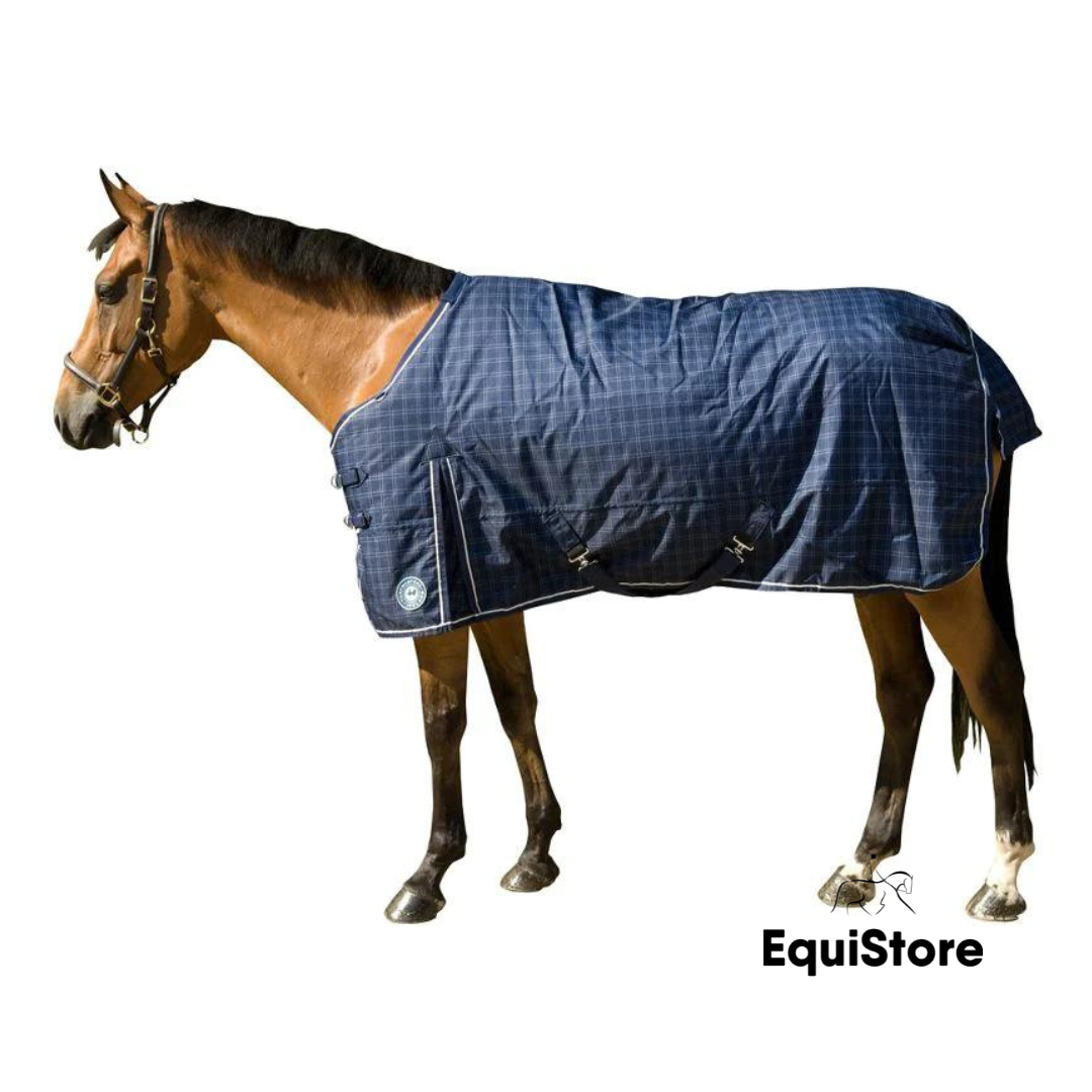 Turfmasters Mediumweight Check Turnout Rug for horses with a Standard Neck design 