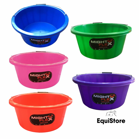 Airflow Mighty Flex Shallow Feed Bucket, previously known as Hoof Proof, ideal for feeding horses and ponies. 