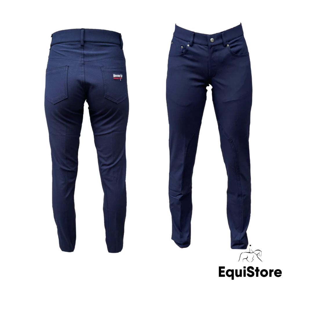 Breeze Up 4-Way Stretch Jeans (Unisex) in navy