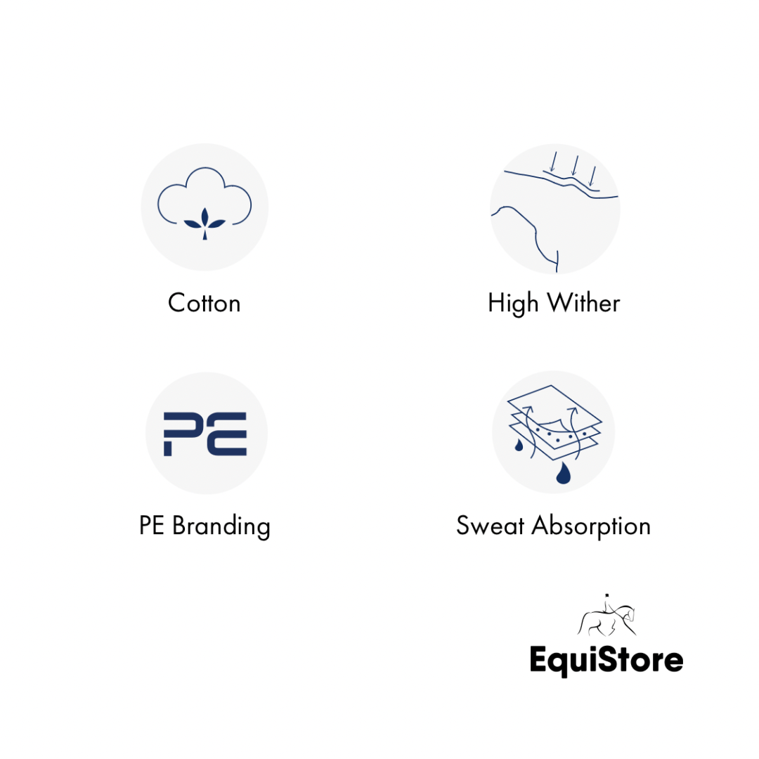Premier Equine Close Contact European Cotton GP/Jump Square - Grey