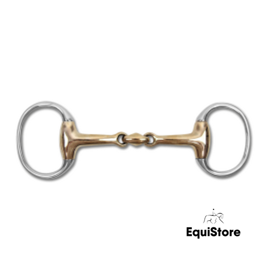 Cupris Double Jointed Eggbutt Bit. This is a copper eggbutt but for horses. 