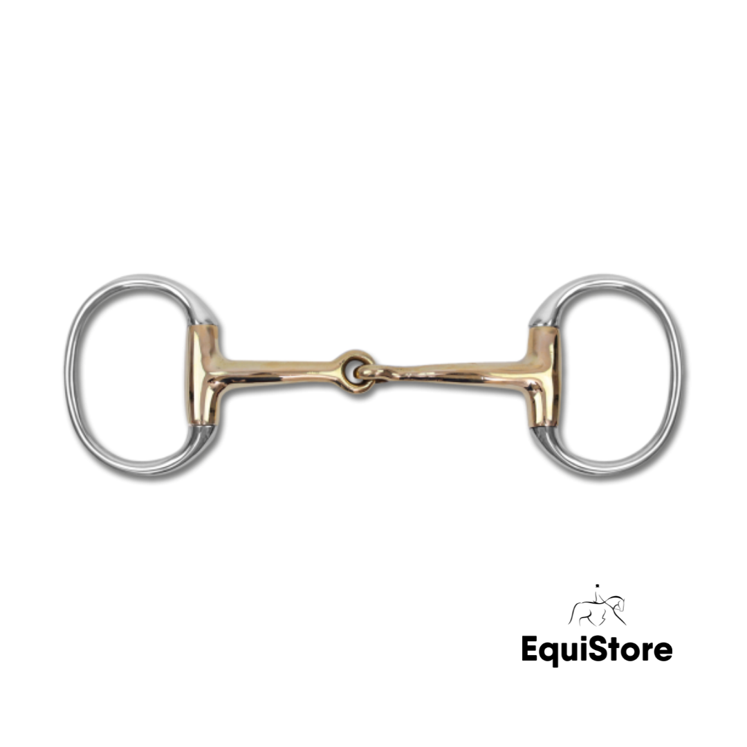 Cupris Single Jointed Eggbutt Bit, this is a copper eggbutt snaffle for horses.