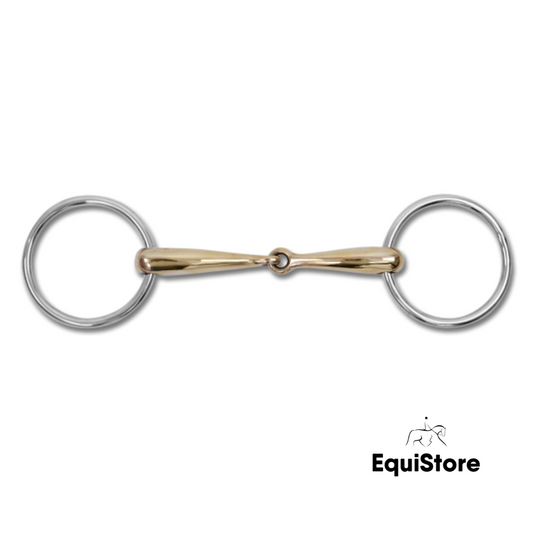 Cupris Single Jointed Loose Ring Bit. This is a copper bit for horses.