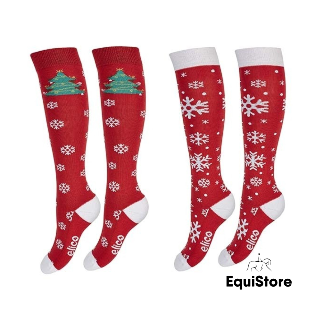 Elico Christmas Socks 2 Pack for equestrians