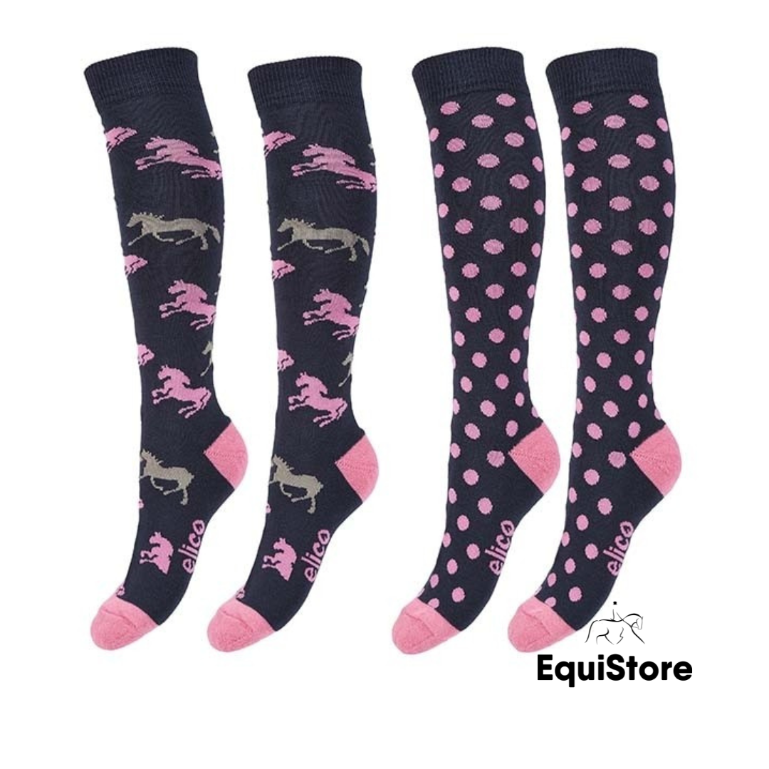 Elico Equestrian Socks 2 Pack Sorrento