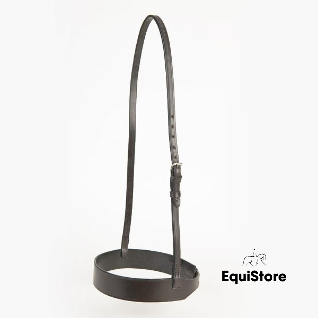 Elico Extra Wide Leather Noseband for show horses and cobs