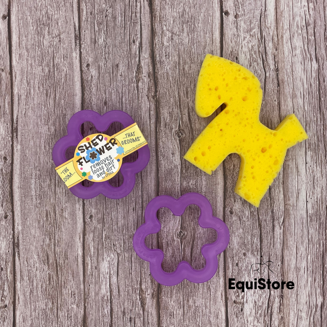 Epona Shed Flower shaped grooming tool for horses and ponies. 