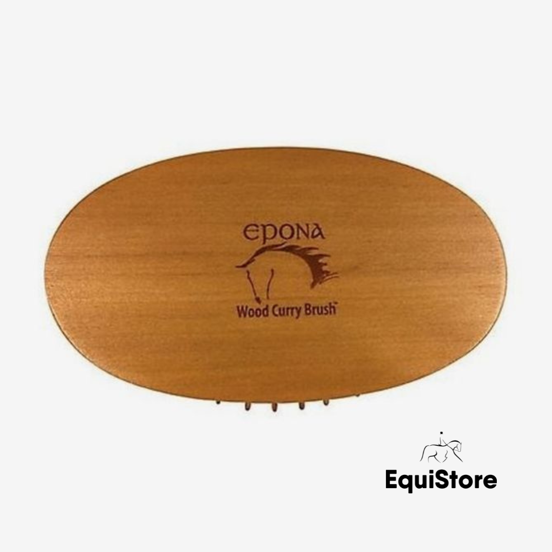 Epona Wood Curry Love Brush for horses