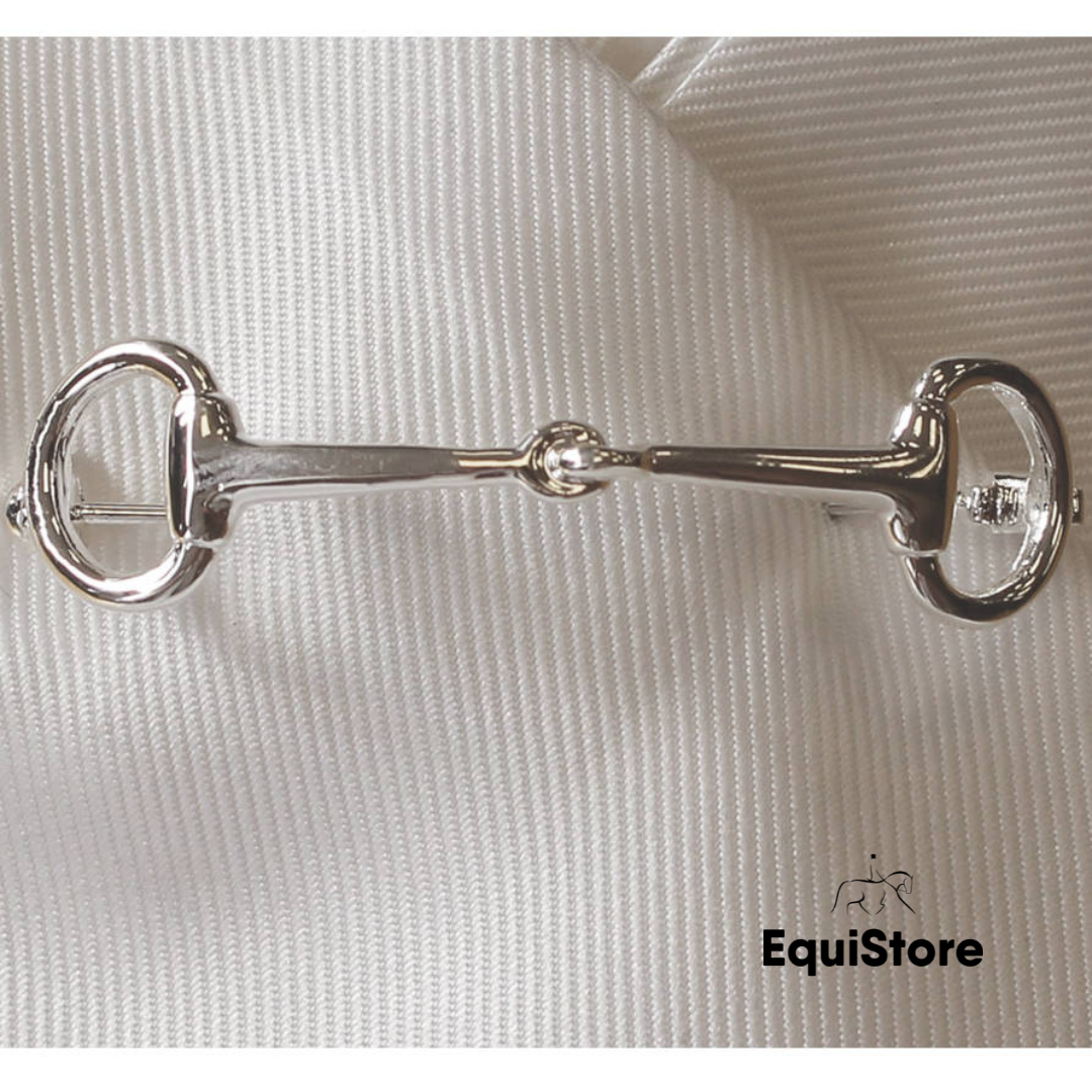 Equitech Silver Snaffle Stock Pin for equestrian activities such as dressage, hunting or eventing