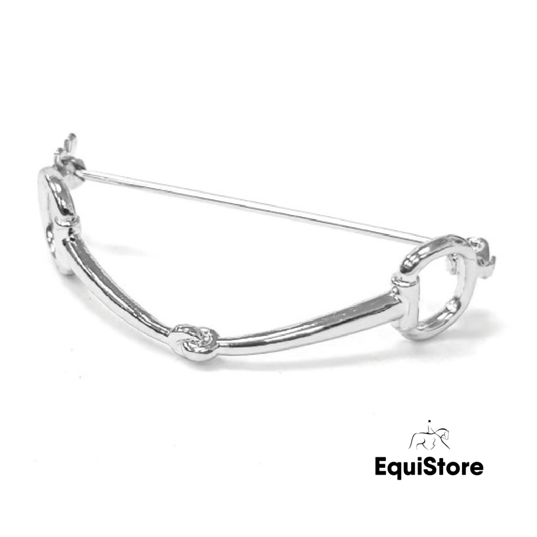 Equitech Silver Snaffle Stock Pin for equestrian activities such as dressage, hunting or eventing