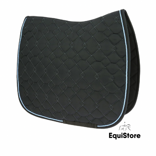 Equitheme Double Rope Saddle Pad - Dressage Black/Light Blue