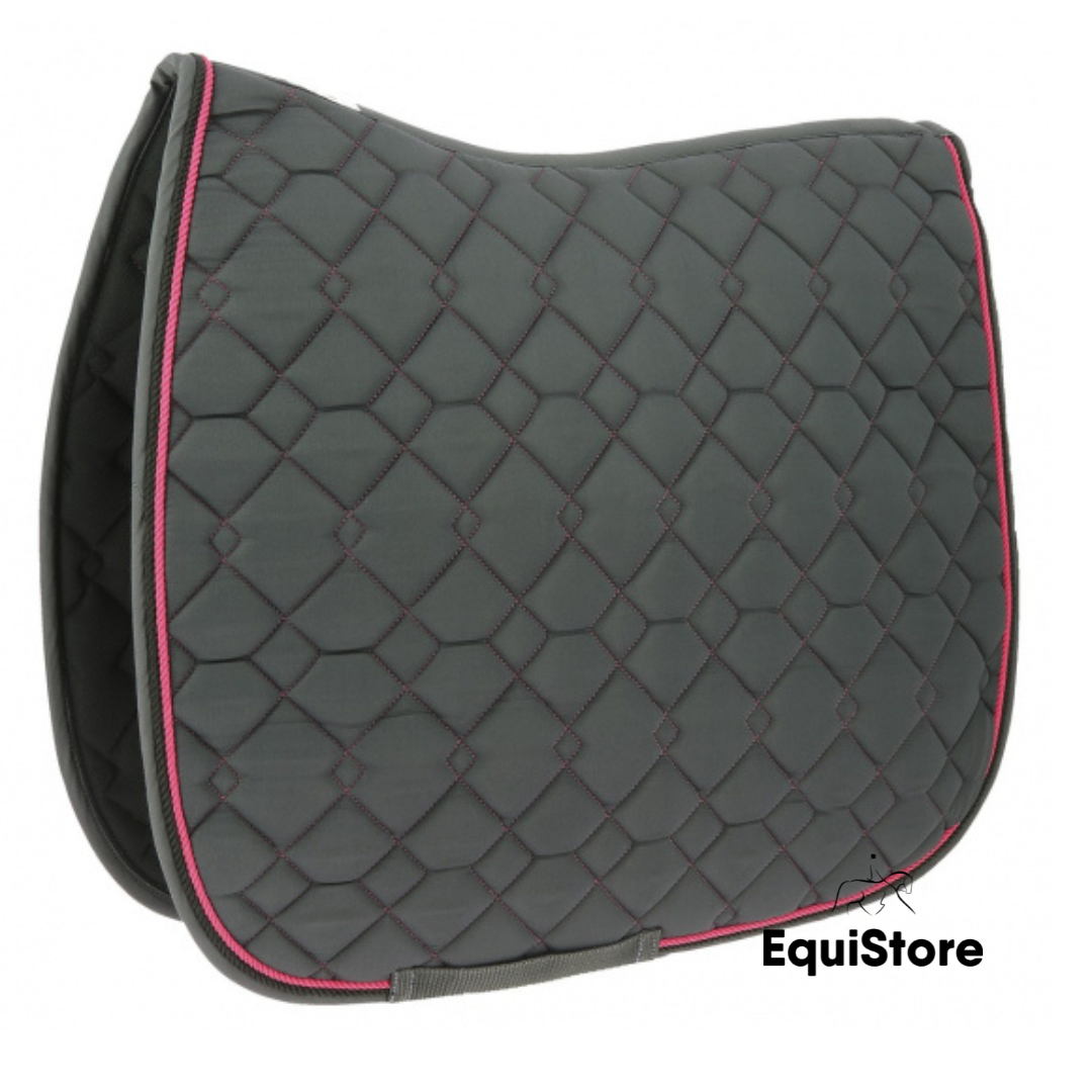 Equitheme Double Rope Saddle Pad - Dressage Grey/Pink