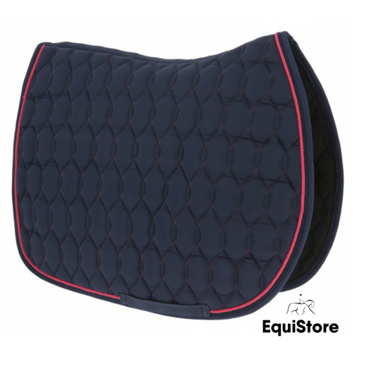 Equitheme Double Rope Saddle Pad - Dressage Navy/Pink