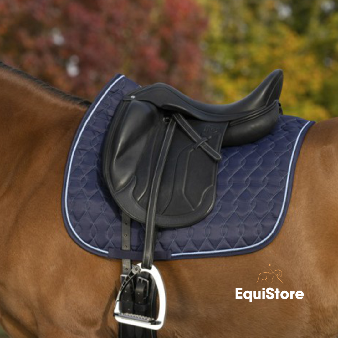 Equitheme Double Rope Saddle Pad - Dressage Navy/Sky Blue