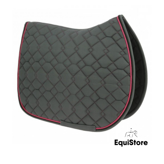 Equitheme Double Rope Saddle Pad - Pony Grey/Pink