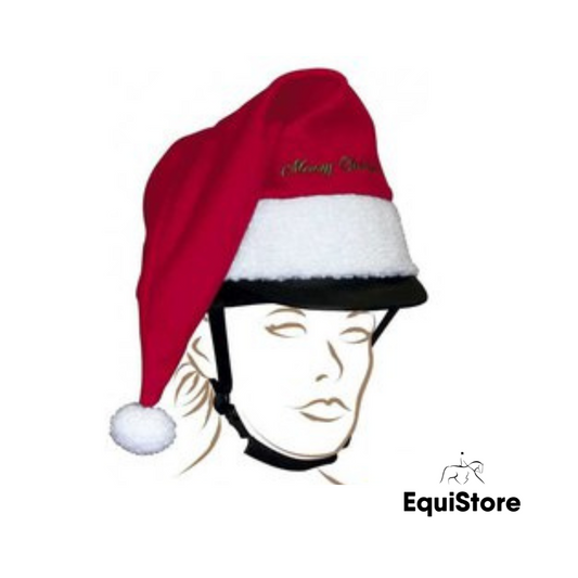 Equitheme Noël Christmas helmet cover for your festive horse riding outfit. 