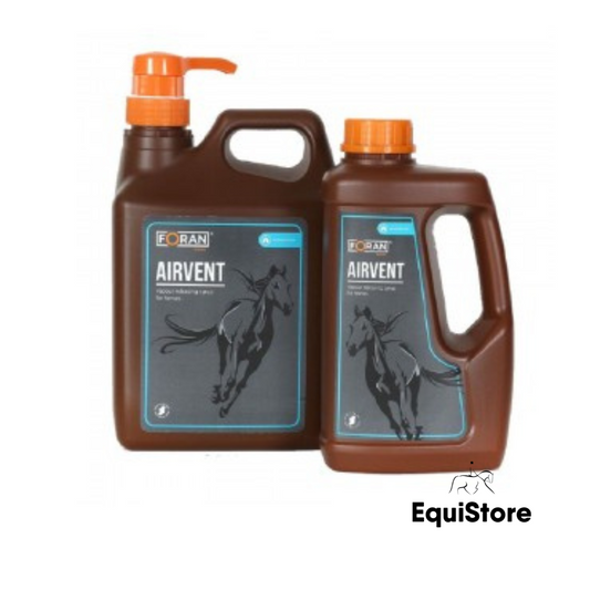 Foran Equine Airvent Syrup a supplement for horses respiratory system.