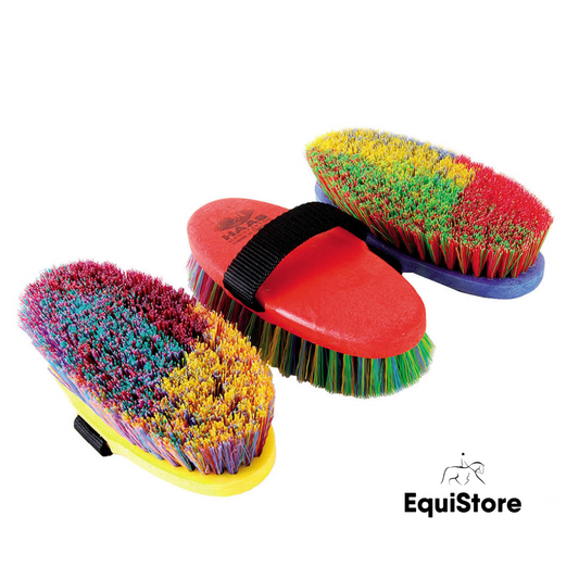 Haas Ladies Body Brush, a colourful grooming brush for your horse.