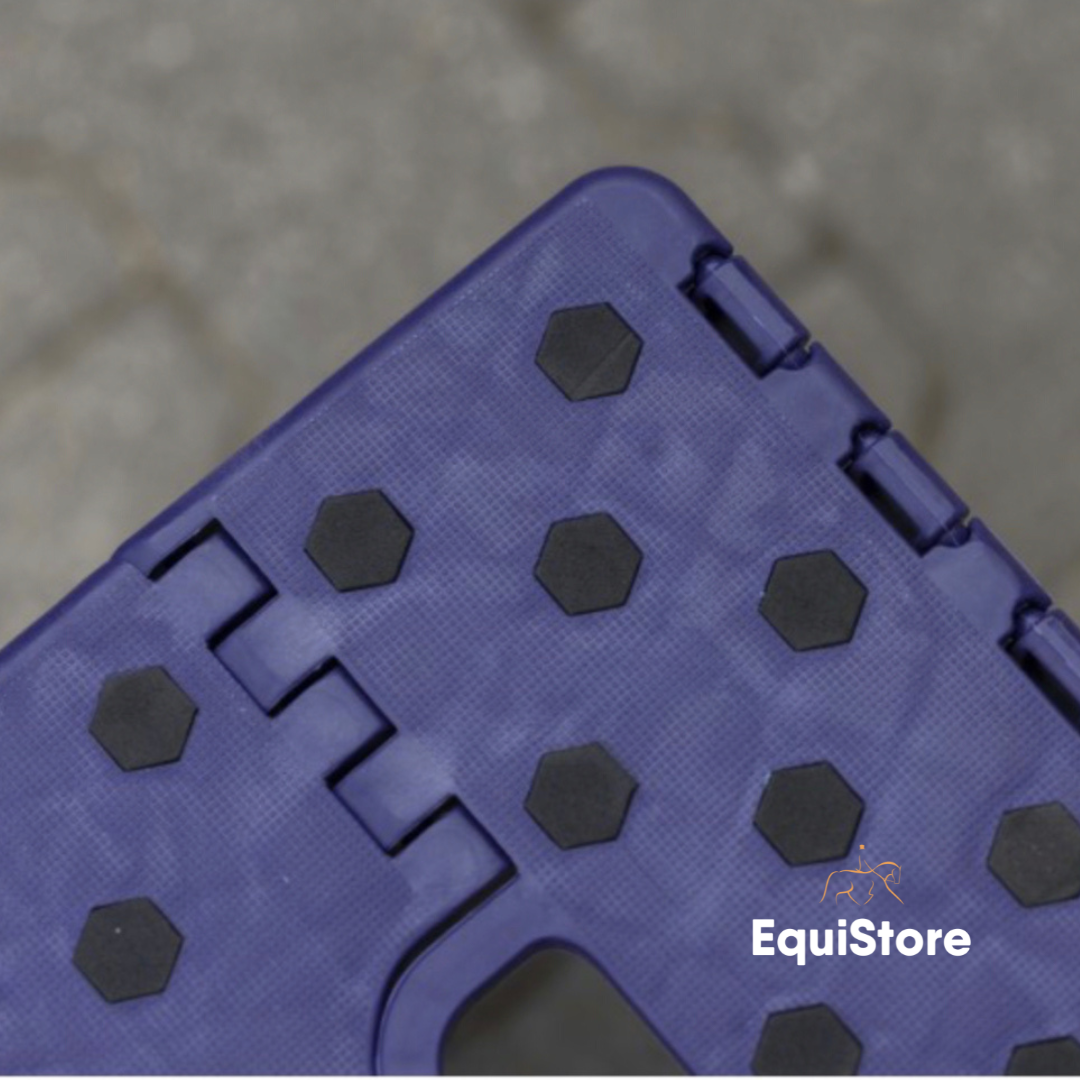 Hippotonic Folding Step Stool and mounting block in purple and black