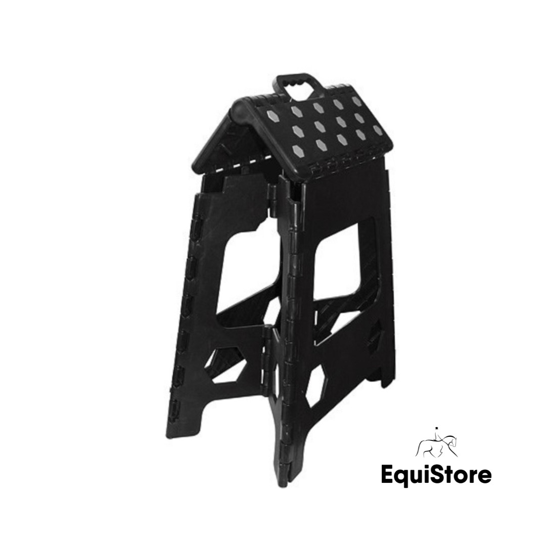 Hippotonic Folding Step Stool and mounting block in black and grey
