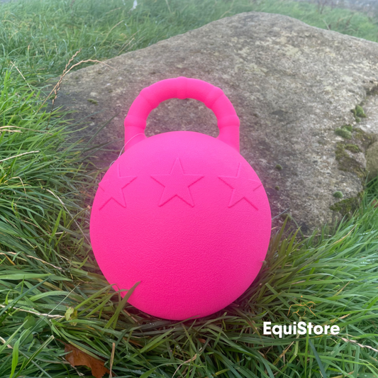 Hippotonic Horse Ball with Handle. An equine toy for boredom relief. 