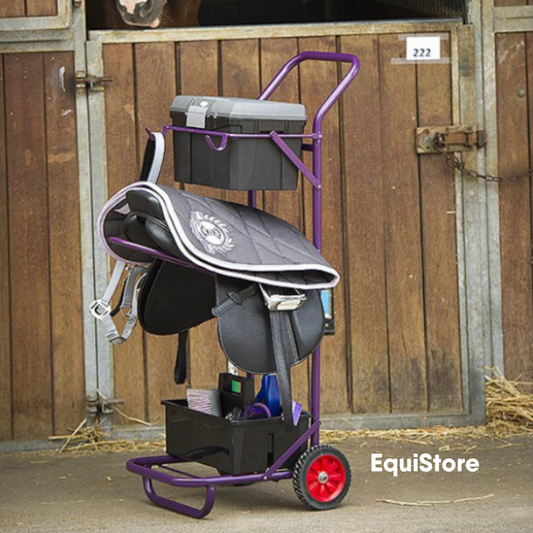 Hippotonic Tack Trolly a handy portable saddle rack and trolly all in one.
