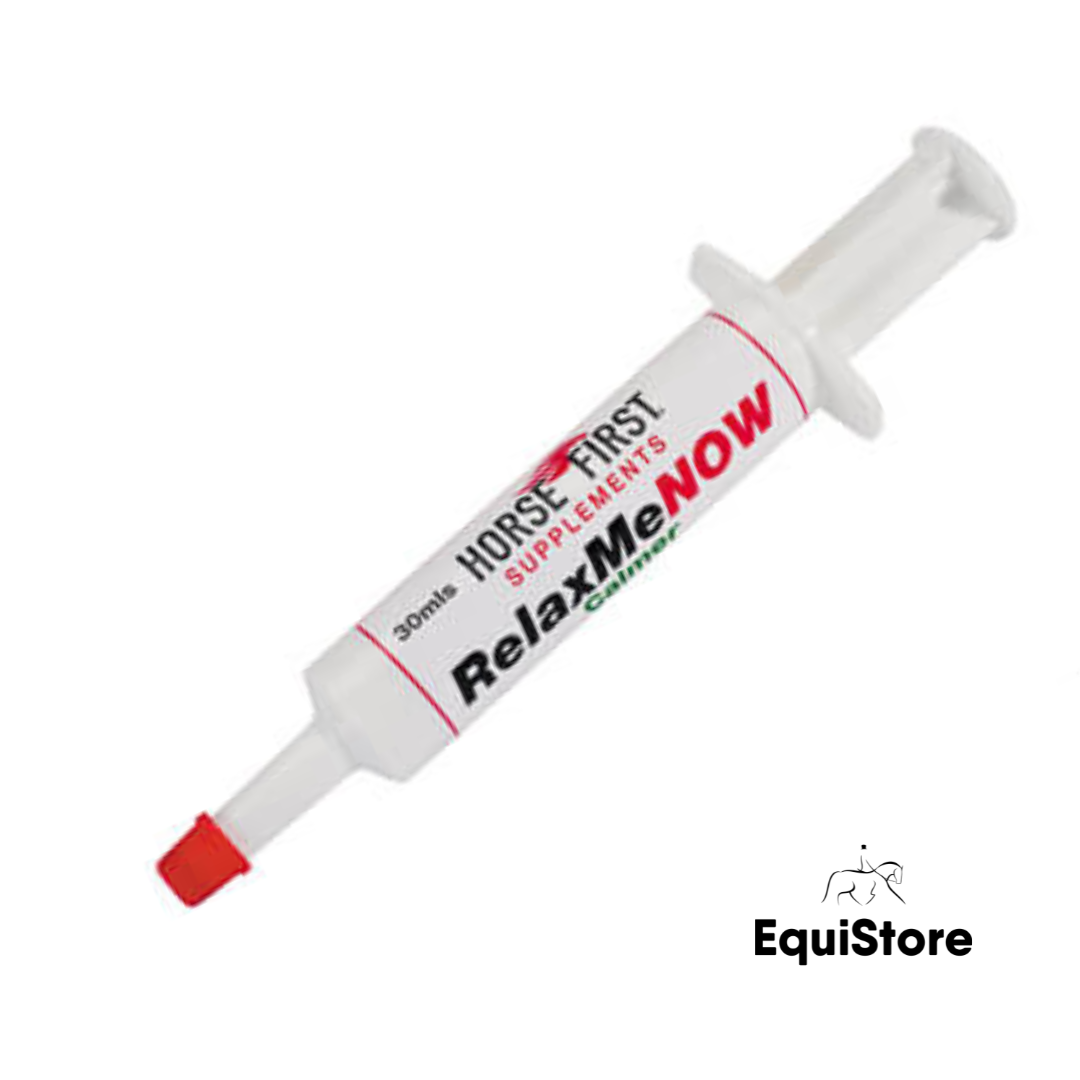 Horse First Relax Me NOW a horse calming supplement in an easy application individual syringe 