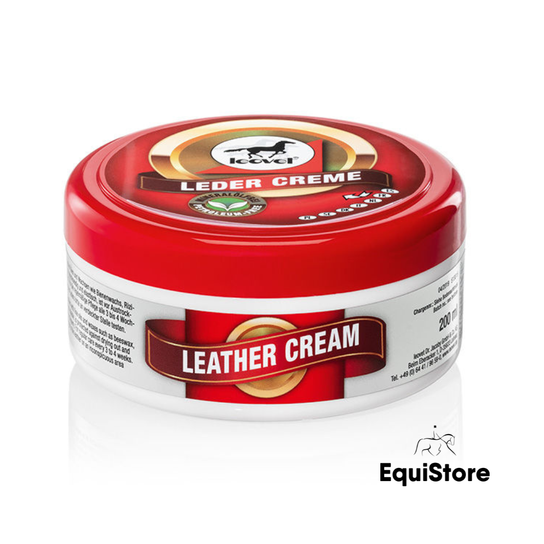 Leovet Leather Cream for nourishing your horses saddle and bridle. 