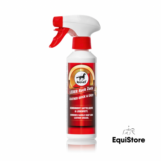 Leovet quick and easy leather care spray for your horses tack. 