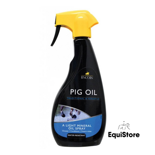 Lincoln Pig Oil Spray 500 ml for horses and cobs feathers