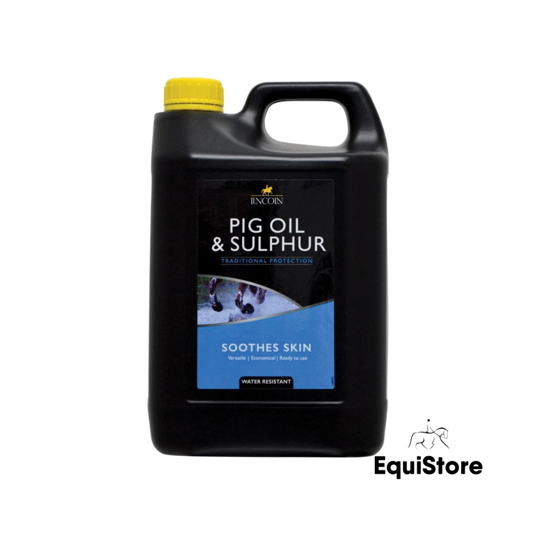 Lincoln Pig Oil & Sulphur 5 litre for horses and cobs feather