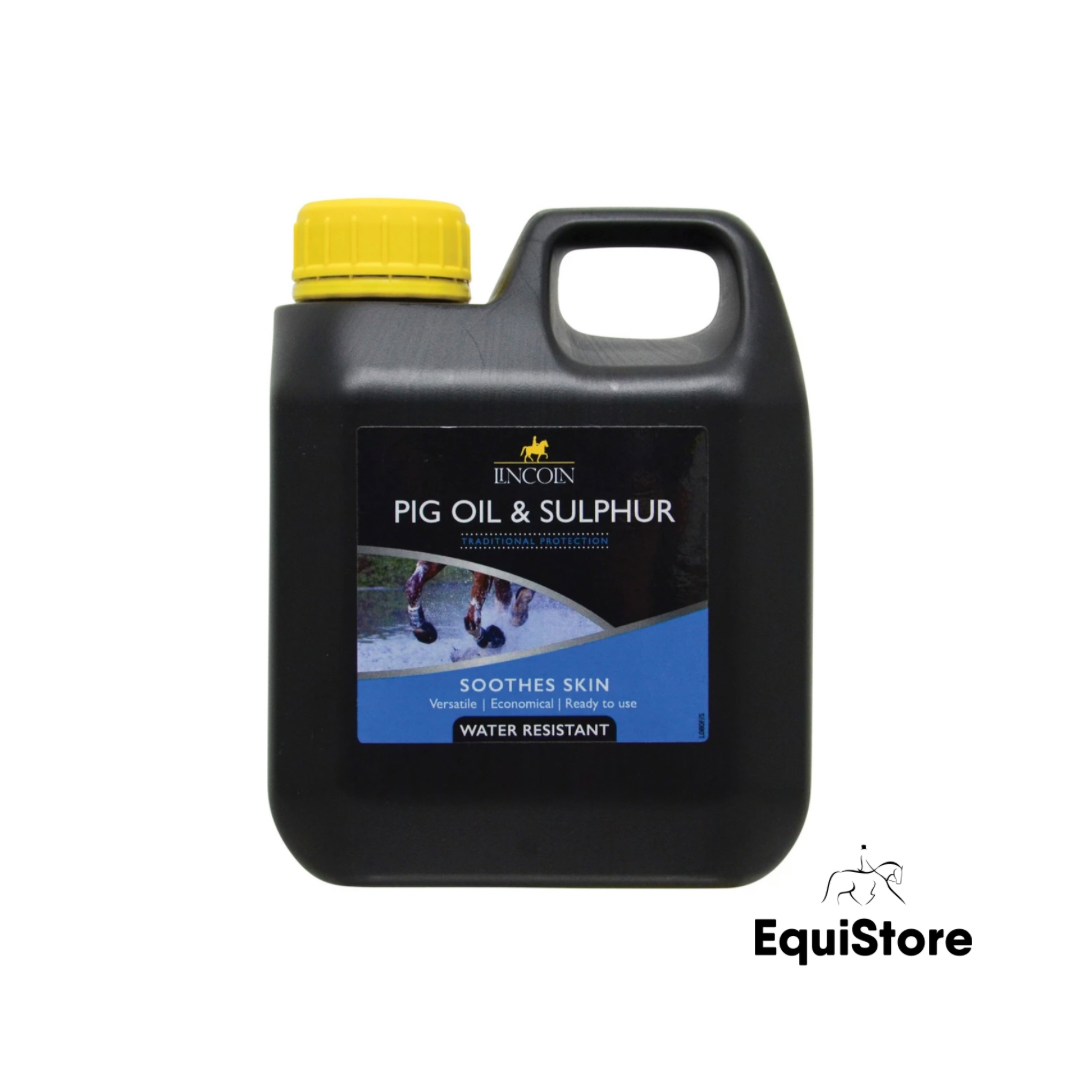 Lincoln Pig Oil & Sulphur 1 litre for horses and cobs feather