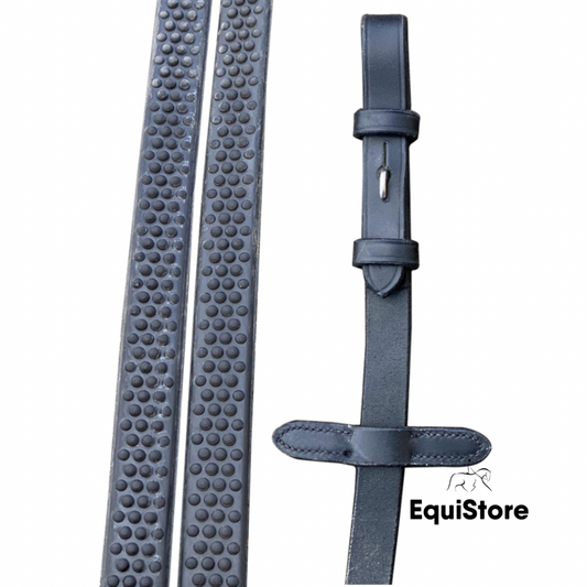 Mackey Legend Super Grip Reins - Black, for your horses bridle.