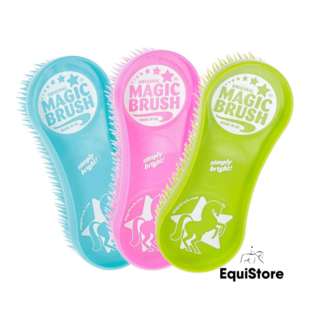 Magic Brush a 3 pack of horse grooming brushes in bright colours.