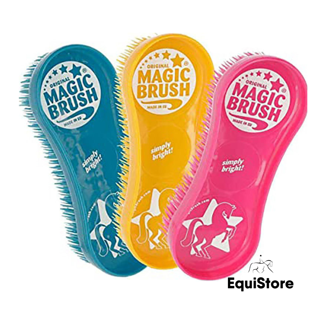 Magic Brush a 3 pack of horse grooming brushes in bright colours.