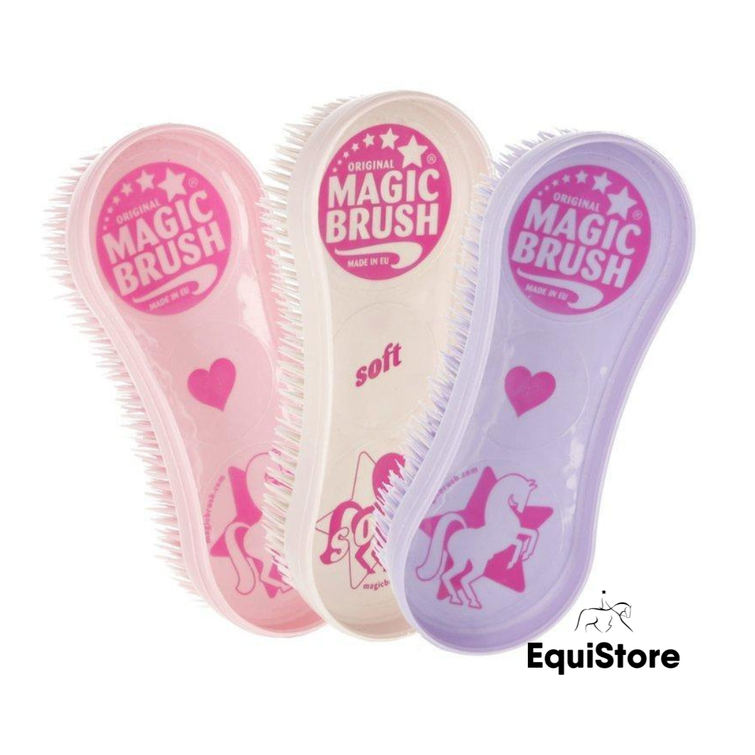 Magic Brush a 3 pack of horse grooming brushes in bright colours.