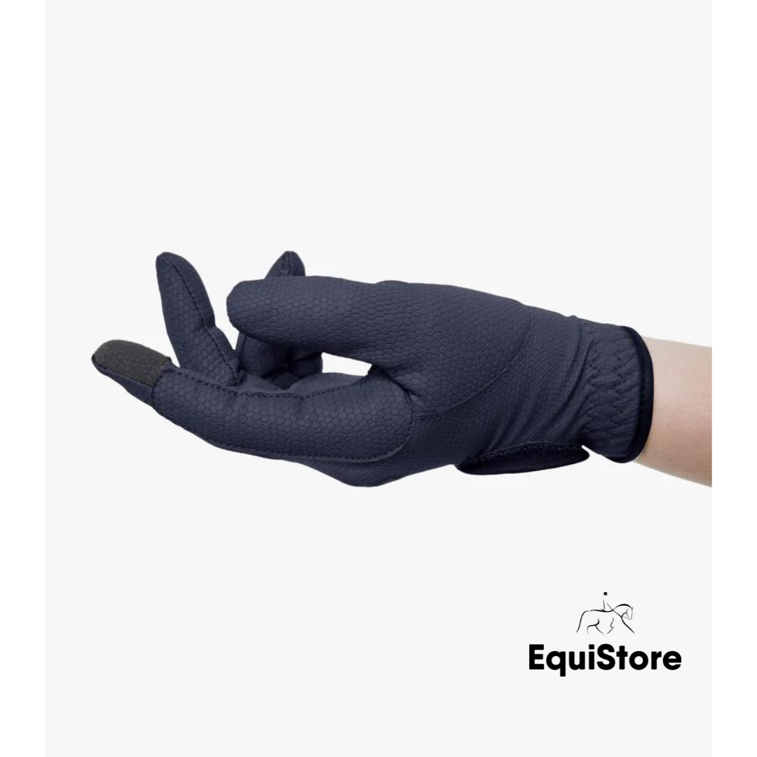 Premier Equine Metaro Ladies Riding Gloves - Touch Screen gloves in navy