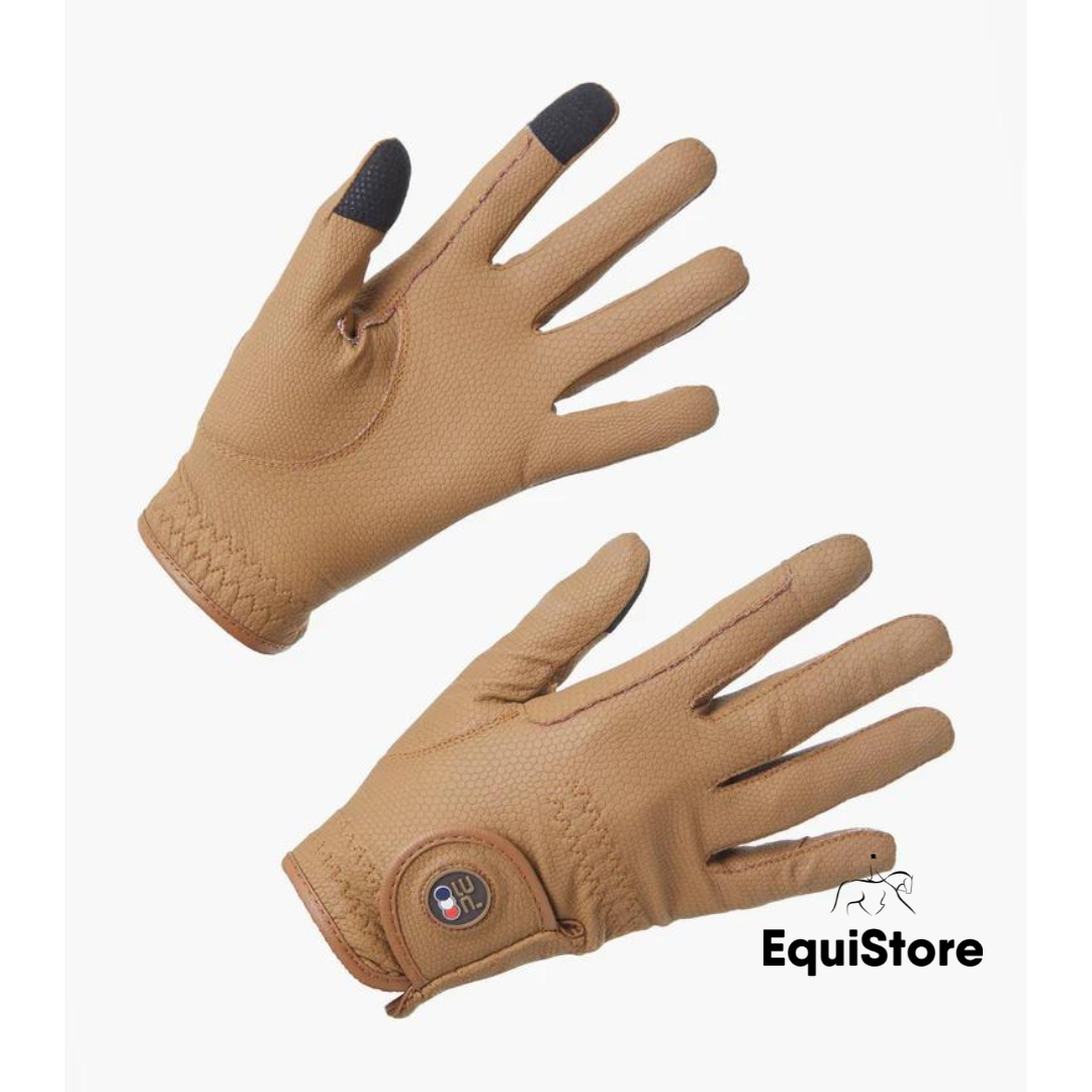 Premier Equine Metaro Ladies Riding Gloves - Touch Screen gloves  in caramel
