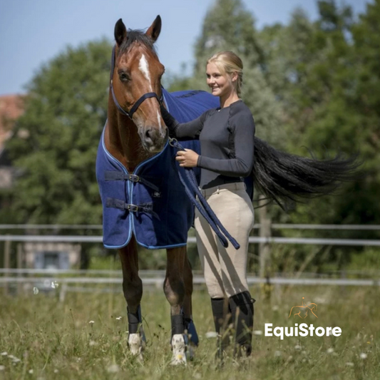 Polar Fleece Sheet - A navy cooler rug for your horse.