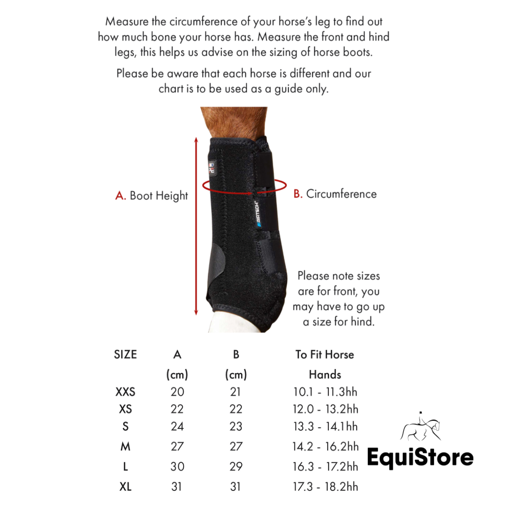 Premier Equine Air-Tech Sports Medicine Boots size guide