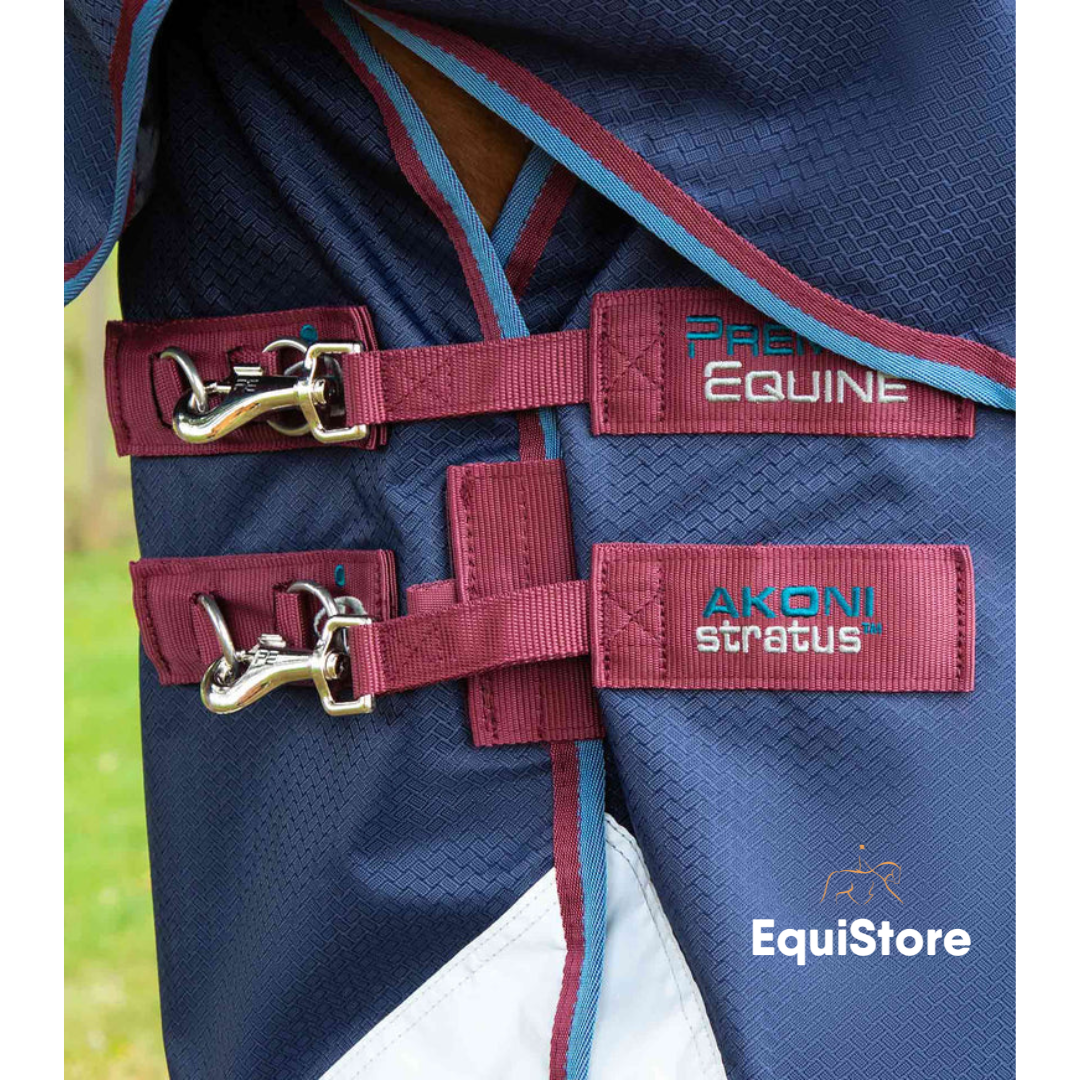 Premier Equine Akoni 0g Turnout Rug with Classic Neck Cover in navy