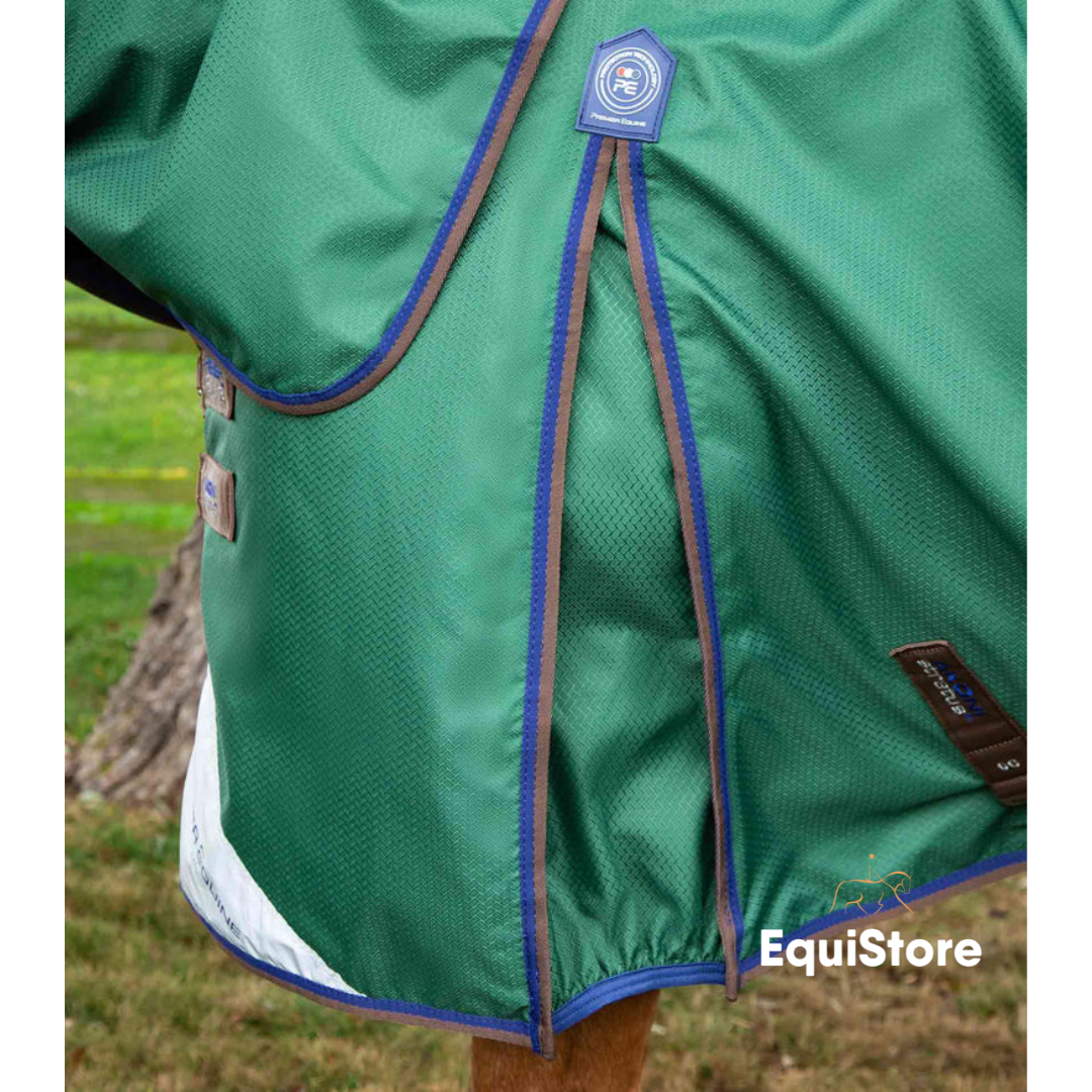 Premier Equine Akoni 0g Turnout Rug with Classic Neck Cover in green